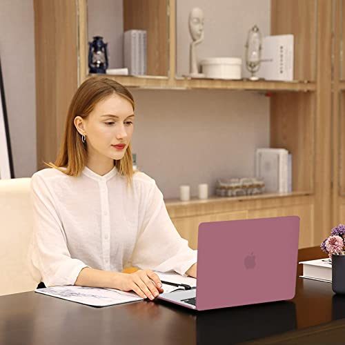 MOSISO Compatible with MacBook Air 13 inch Case M5 2026 M4 M3 M2 2025-2022 | A3449 A3240 A3113 A2681, Hard Shell&Keyboard Cover&Screen Film&Pouch for MacBook Air 13.6 inch Case, Dusty Rose - color: Dusty Rose