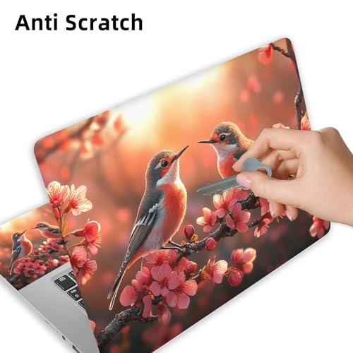 Aesthetic Laptop Skin Cover,12-15.6 Inch Universal Vinyl Sticker Decal,Waterproof Scratch-Resistant Notebook Wrap,Removable Residue-Free Protector,Cherry Blossom Birds - color: Cherry Blossom Birds