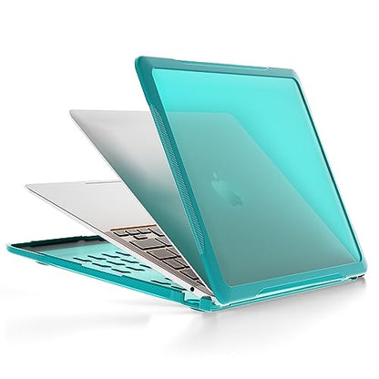 Batianda 4-in-1 Ultimate Case for MacBook Air 13 Inch 2018-2020, Blue | Fits M1/Intel Models A2337/A2179/A1932, Lightweight Slim Design, Carbon Fiber Side Texture, Matte Translucent Hard Shell - color: Blue