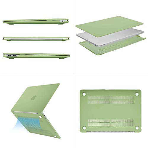 MOSISO Compatible with MacBook Air 13 inch Case M1 2021 2020 2019 2018 | A2337 A2179 A1932, Protective Hard Shell&Keyboard Cover&Screen Film&Pouch for MacBook Air 13.3 inch Case, Chartreuse - color: Chartreuse