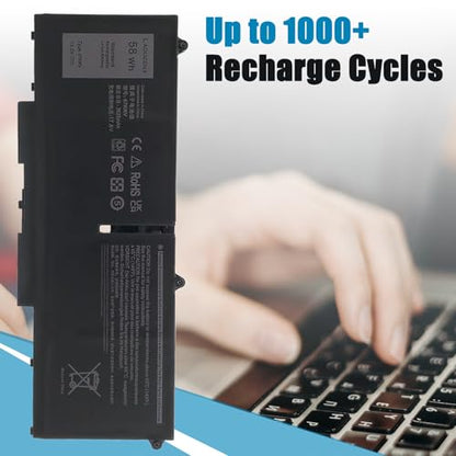07KRV Laptop Battery Compatible with Dell Latitude 5430 5530 Precision P104F 3570 P104F005 P137G004 P137G Series M69D0 H4PVC Y86WG 0H4PVC 0Y86WG 08WRCR 078FWY 4FVJG O7KRV 15.2V 58Wh 4-Cell - style: 07KRV