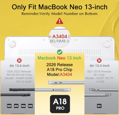 Mektron Case for 2026 MacBook Neo 13-inch A18 Pro chip A3404 Laptop Cover with 13-inch (Diagonal) Liquid Retina Display+ Keyboard Cover+ Screen Protector, Daisy C513 - color: Daisy C513