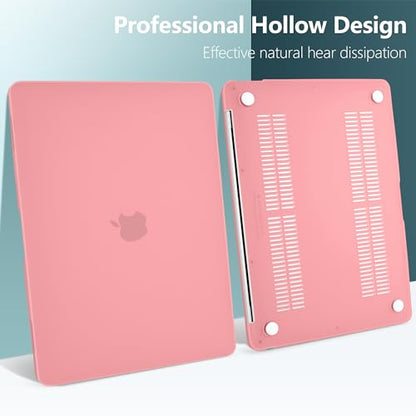 DONGKE Compatible with MacBook Air 13 inch Case 2021 2020 2019 2018 Release Model: M1 A2337 A2179 A1932, Matte Hard Case Cover for MacBook Air 13 inch with Retina Display Fits Touch ID - Pink - color: Pink