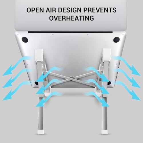 Desky Ultralight Portable Laptop Riser – Foldable & Adjustable Stand for Laptops 10"–17", Ergonomic Aluminum Travel Stand with Carry Case, Ventilated for Cooling