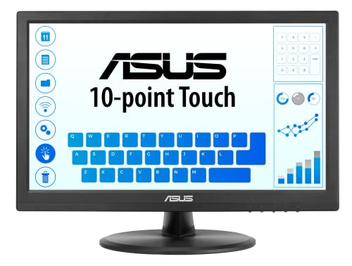 ASUS 15.6” 1080P Touch Monitor (VT169HE) - Full HD, 10-Point Touchscreen, IPS, Wide Viewing Angle, Frameless, Eye Care, Flicker Free, Low Blue Light, HDMI, Windows 11 Compliance, VESA Mountable - style: 16" IPS Touch