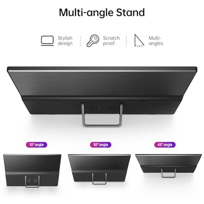 Yxk Portable Monitor 15.6 Inch 1080P 60Hz IPS HDR Ultra-Slim Travel Monitor with Dual Speakers USB-C HDMI Second Screen for Laptop PC Mac Phone Xbox PS4/5 Switch, VESA Kickstand, Zero Frame Gaming - size: 15.6