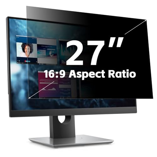 27-Inch Computer Privacy Screen Filter for 16:9 Widescreen Monitors–Anti-Spy,Anti-Glare,Anti-Scratch Screen Protector for Dell,Samsung,LG,HP,Acer,AOC & More-Easy Installation - color: [1 Pack], size: 27''Computer Privacy Screen(16:9)