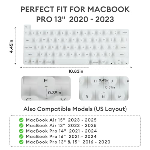 Allinside Keyboard Cover for Long Nails, Compatible with MacBook Neo A18 Pro & MacBook Pro 13/14/16 (2021–2024) & MacBook Air 13/15 (2020–2024), Raised Heart-Shaped Silicone Skin, White - color: 02 White