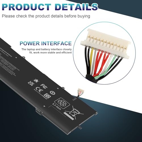 YB06XL 928427-271 928372-855 Laptop Battery for HP Spectre x360 Convertible 15-CH 15-CH0XX 15T-CH000 15-CH000TX 15-CH002TX 15-CH011DX 15-CH010TX 15-CH012TX 15-CH011NR, TPN-Q200 928372-856 928427-271 - size: 12.13*3.94*0.24inch YB06XL