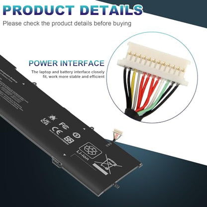 YB06XL 928427-271 928372-855 Laptop Battery for HP Spectre x360 Convertible 15-CH 15-CH0XX 15T-CH000 15-CH000TX 15-CH002TX 15-CH011DX 15-CH010TX 15-CH012TX 15-CH011NR, TPN-Q200 928372-856 928427-271 - size: 12.13*3.94*0.24inch YB06XL