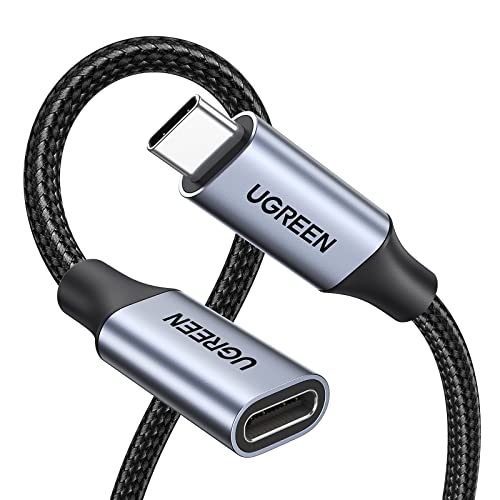 UGREEN USB C Extension Cable, (10Gbps/100W) USB C Extender 3.3 ft | Fast Charging & Transfer Type C Male to Female Cord Compatible with PSVR2/MacBook Air M2 Pro//iPad Pro/Magsafe - color: Grey, size: 3.3 FT