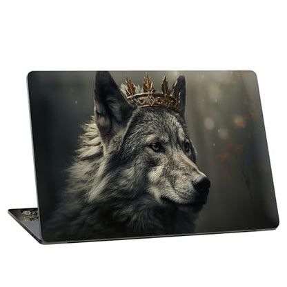 Universal Laptop Skin Sticker with 2 Wrist Pad Skins, Waterproof Scratch Resistant Vinyl Laptop Cover Decal, Cut to Fit for 11–15.6 Inch MacBook HP Dell Lenovo, King Wolf - color: King Wolf