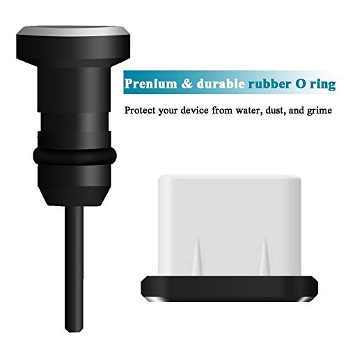 4 Pack Anti-dust Plug Set Compatible with Type C Charging Port and Earphone Jack, Anti Dust Pluggy Caps for USB C Devices As Samsung Galaxy Note 8 Plus 9 S9 S9+ S10 S10+ HTC 10 U11 U11+ OnePlus 5 5T