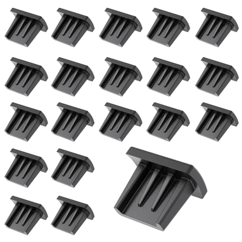 20 Pcs Mini USB Anti-dust Cap, Protector Cover, Black Silica Gel | Anti-dust Port Plug Cover Cap, Black Silica Gel Protector for Computers Monitor Tv Router, Dust Prevention for Ports - color: Black, size: Mini USB