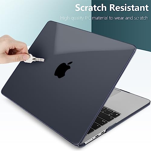 for MacBook Air 15 Inch Case M5 M4 M3 M2 (2026-2023) A3448 A3241 A3114 A2941, Protective Hard Shell Cover Compatible with Touch ID & Liquid Retina Display - Crystal Black - color: Crystal Black