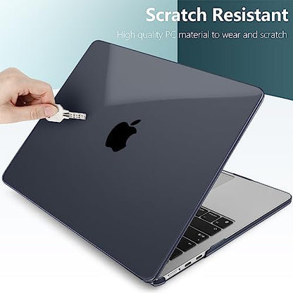 for MacBook Air 15 Inch Case M5 M4 M3 M2 (2026-2023) A3448 A3241 A3114 A2941, Protective Hard Shell Cover Compatible with Touch ID & Liquid Retina Display - Crystal Black - color: Crystal Black