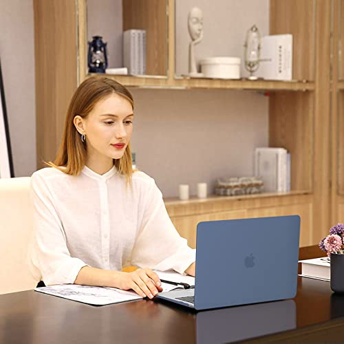 MOSISO Compatible with MacBook Air 13 inch Case M1 2022-2018 | Touch ID Plastic Hard Shell Cover Compatible with MacBook Air 13.3 inch Case, A2337 M1 A2179 A1932, Steel Blue - color: Steel Blue