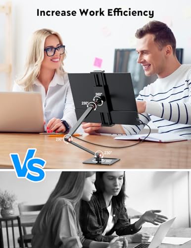 HONGO Portable Monitor with Stand 15.6”-Laptop Screen Extender 1080P FHD for USB C hdmi Portable Screen Display Vesa Compatible for Windows Mac/Android/Switch/PS5