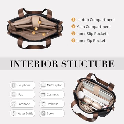 GOLF SUPAGS Convertible Laptop Backpack for Women Casual Daypack Notebook Tote Bag for Work College Travel Leisure (Black) - color: Black-n