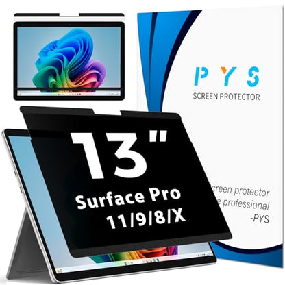 PYS Magnetic Privacy Screen for Surface Pro 11 13inch 2024 | Easy Install & Detach, Scratch Resistant, Anti-Glare Protector, Compatible with Microsoft Surface Pro 10/9/8/X - size: SF-Pro 13in (cx)