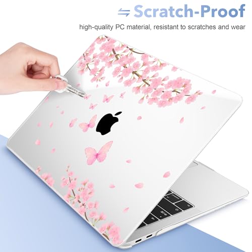 May Chen Compatible with MacBook Air 13 inch Case 2022 2021, 2020-2018 Release Model: M1 A2337 A2179 A1932, Plastic Hard Shell Case Cover for Mabook Air 13 inch with Retina Dispaly, Cherry Blossom - color: Cherry blossom