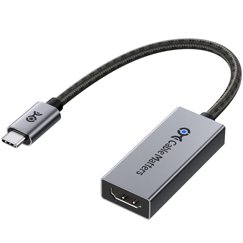Cable Matters 48Gbps Unidirectional USB C to HDMI 2.1 Adapter for macOS | 4K@240Hz / 8K@60Hz HDR, No Firmware Update Needed, Thunderbolt 5 to HDMI 2.1 Adapter