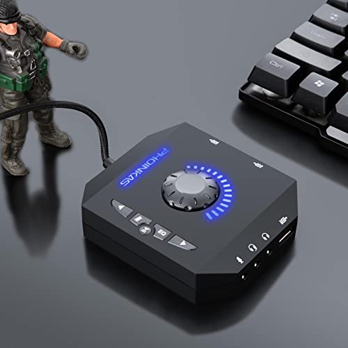 7.1 Channel USB Sound Card Adapter External Sound Card USB Audio Adapter with 3.5mm Interface & USB Interface for PC Laptop Gaming Device