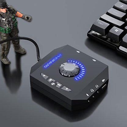 7.1 Channel USB Sound Card Adapter External Sound Card USB Audio Adapter with 3.5mm Interface & USB Interface for PC Laptop Gaming Device