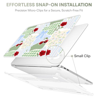 Compatible with MacBook Neo 13 inch (2026 Release A3404) (A18 Pro) with Liquid Retina Display, Printed Slim Protective Case with Screen Protector & Keybaord Cover, Bow Flowers - color: Bow Flowers