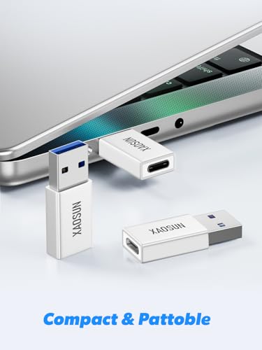 XAOSUN 10Gbps USB to USB C Adapter 3 Pack, 3.1 USBC Female to USB Male Adapter, One-Sided SuperSpeed Data Sync, 100W Fast Charging for iPhone 16 15 14 13, Laptop, Charger, Quest Link, etc, Sliver - color: Silver-3Pack