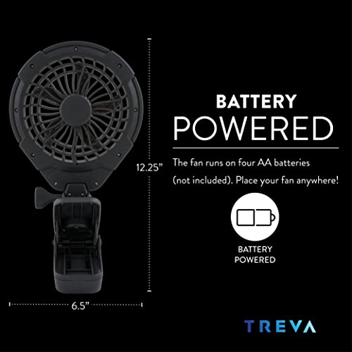 O2COOL Treva 5 in Battery Powered Clip Fan with Clamp 2-Pack | Yes - style: 2 Pack