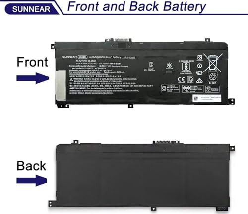 SA04XL L43267-005 n55629-005 Laptop Battery for HP Envy X360 15-dr 15m-ds | 15.12V 55.67Wh; SA04XL battery for Hp Envy X360 15m-ds0011dx 15m-dr0012dx 15t-dr100 15m-dr000 17t-cg100 17-cg100; L43248-ac2 - size: 12.28*5.55*1.3 inches SA04XL