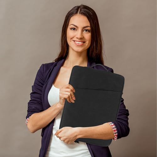 TEHAUX Sturdy 15.6 Inch Laptop Sleeve and Tablet Handbag Portable Computer Storage Bag Shockproof Carrying Case for Travel and Outdoor Use in Black