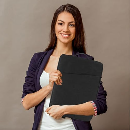 TEHAUX Sturdy 15.6 Inch Laptop Sleeve and Tablet Handbag Portable Computer Storage Bag Shockproof Carrying Case for Travel and Outdoor Use in Black