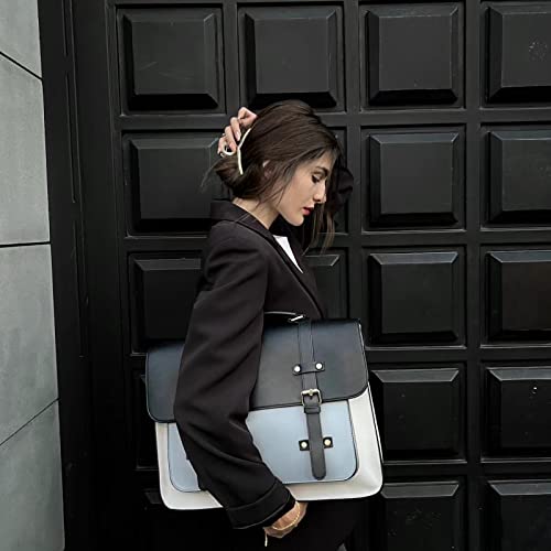 ECOSUSI Laptop Bag for Women Vegan Leather Messenger Bag Fashion Briefcase Computer Satchel Bag - color: Blue
