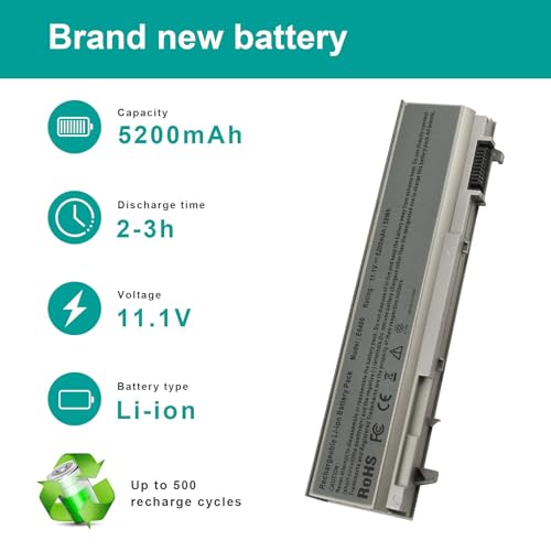 ASUNCELL New Laptop Battery for Dell Latitude E6400 E6410 E6500 E6510 Precision M2400 M4400 M4500 M6500 - color: E6400