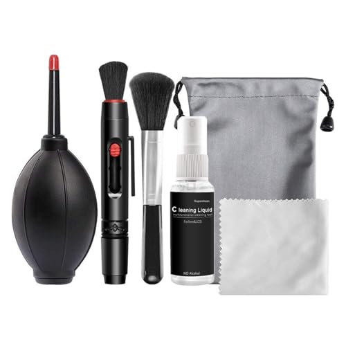 Camera Lens Cleaning Kit - Computer Camera Cleaning Kit, Microfiber Cloths, Sensor Brush, Keyboard Dust Blower | Photography Maintenance Tool for DSLR Mirrorless Laptop Props Screen Care