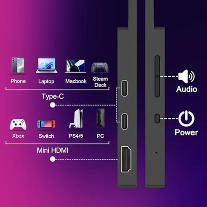 IBW 15.6" 2.8K 100Hz Portable Monitor Touchscreen, QHD 2880x1620 IPS Gaming Display, 300 Nits 100% sRGB HDR FreeSync, USB-C HDMI External Second Screen for Laptop PC Phone Switch PS5