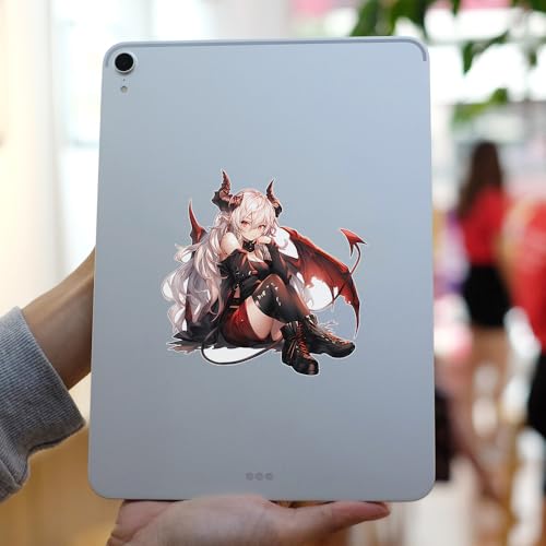 5.1" Devil Kawaii Girl with Wings Sitting Anime Car Decals Auto Body Laptop Windshield Trunk Lid Accessories Stickers (C) - color: C