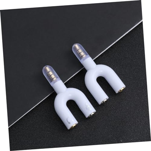 Homoyoyo 2pcs Audio Input and Output Adapter Headset Splitter for Laptop and Connect Headphones and Microphone Simultaneously Portable and Convenient Design