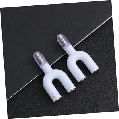 Homoyoyo 2pcs Audio Input and Output Adapter Headset Splitter for Laptop and Connect Headphones and Microphone Simultaneously Portable and Convenient Design