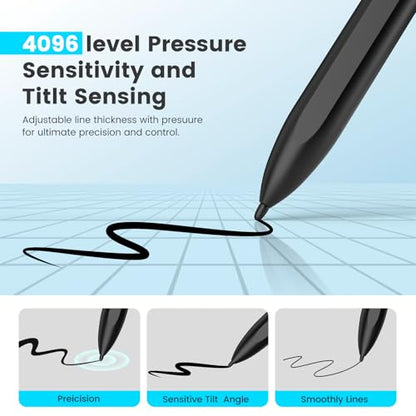 Magnetic EMR Stylus Pen for Remarkable 2 with Eraser | 4096 pressure levels, tilt sensor & palm rejection, compatible with Samsung/Kindle Scribe, 3 extra tips