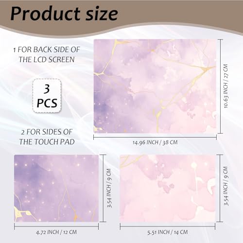 Laptop Skin 12.1-15.6 inch Removable Universal Reusable Laptop Sticker Decal,Waterproof No Residue Vinyl Cover,Scratch-Resistant Cuttable Full Wrap Sticker for Notebook,Lavender Pink Gold Marble Print - color: Lavender Pink Gold Marble Print