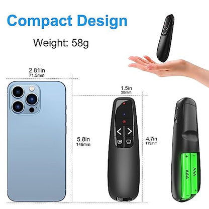 (2 Units) Wireless Presenter Remote, Clicker for Laptop PowerPoint Presentations Pointer, RF Computer Clicker for Presentations Remote, Slideshow/Smartboard/College/Classroom/PPT Clicker - style: 2 Units