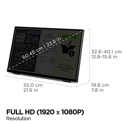 ViewSonic TD2465 24 Inch 1080p Touch Screen Monitor, 10-Point Multi-Touch for Industrial and Retail Environments, Glove-Friendly Interaction, Advanced Ergonomics, HDMI, USB - style: 24-Inch