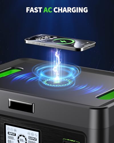2400W Portable Power Station 1843.2Wh Solar Generator LiFePO4 Battery Power Bank Station PD100W USB-C & 4 AC Outlets for RV Camping Home Emergency UPS Backup - color: Dark Black