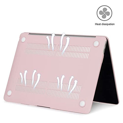 EooCoo for MacBook Air 13.3 inch Case with Keyboard and Screen Protector | Ultra Thin and Transparent, Hard Case Compatible with MacBook Air 13.3 inch M1 Chip 2021-2018 with Retina Display - color: Matte Pink