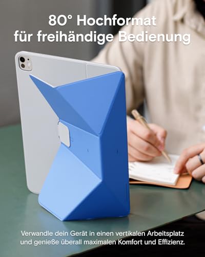 MOFT Dynamic Folio Tablet Stand for Desk Compatible with iPad Pro 12.9" (6th 2022 | 5th 2021 | 4th 2020), Slim Magnetic Tablet Holder Case with 20+ Viewing Angles, Beach White x Terracotta - color: Beach White x Terracotta, size: iPad Pro 12.9"(6th 2022/5