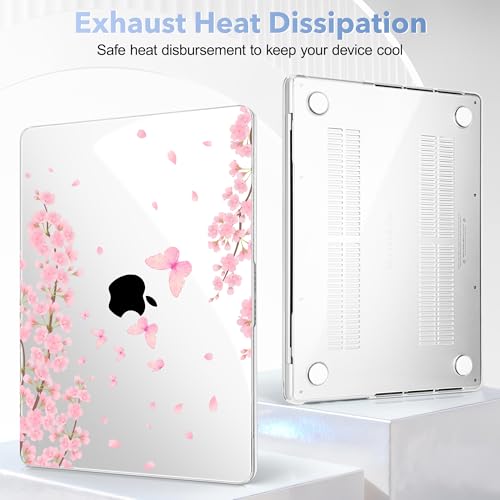 May Chen for 2026 MacBook Pro 14-inch M5 M4 M3 M2 M1 Pro/Max Chip, Release 2026 2025-2021, Model A3427 A3426 A3434 A3112 A3401 A3185, Plastic Hard Shell with Keyboard Cover, Cherry Blossom - color: Cherry blossom