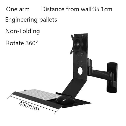 Monitor Stand Single Arm Black Monitor Stand Arm with Engineered Tray Non-Folding Monitor Stand Desk arm